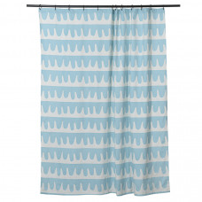 Штора для ванной popple голубого цвета cuts&pieces, 180х200 см