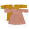 Платье с длинным рукавом из хлопкового муслина цвета пыльной розы из коллекции essential 12-18m